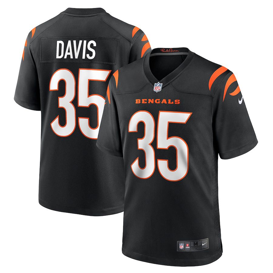 Men Cincinnati Bengals #35 Jalen Davis Nike Black Game Player NFL Jersey